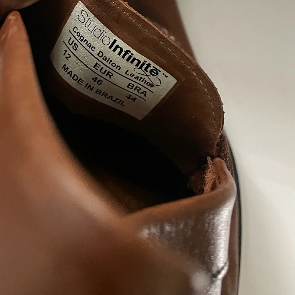 Studio Infinite cognac Dalton Leather loafer horse bit US size 12 made in Brazil